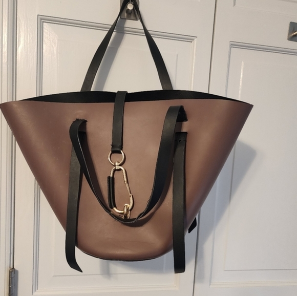 👜 Zac Posen Belay Large Colorblock Tote – French Roast & Black - Picture 4 of 16